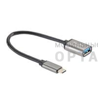 Кабель-адаптер  Type-Cm --> USB 3.0 Af , OTG, 1,5A , 5,0Gbps , Alum grey 0,2m Telecom (TC409M)