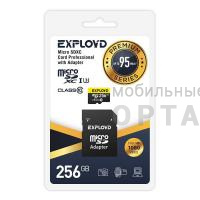 Карта памяти 256 Гб MicroSDXC Exployd Class 10 Premium UHS-I U3 (95 Mb/s) + SD адаптер Карта памяти 256 Гб MicroSDXC Exployd Class 10 Premium UHS-I U3 (95 Mb/s) + SD адаптер