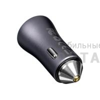 АЗУ блок питания Baseus Golden Contactor Pro Dual Fast Charger Car Charger C+C 40W Dark Gray