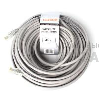 Патч корд литой TELECOM UTP Кат. 5е, серый, 30 м. (1/25)