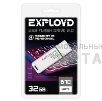 Флешка USB 32Гб Exployd  670 белый Флешка USB 32Гб Exployd  670 белый